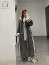 Mutedance 24 Autumn and Winter Drawstring Wool Long Coat Series MD-MD24FW56-GRAY MD24FW56 MD24FW57